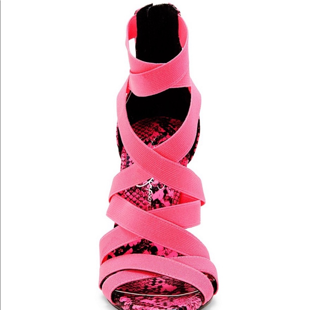 Jyra Neon Snake-Print Strappy Dress Sandals - Picture 4 of 5